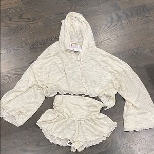Urban Outfitters Cream Hooded Set